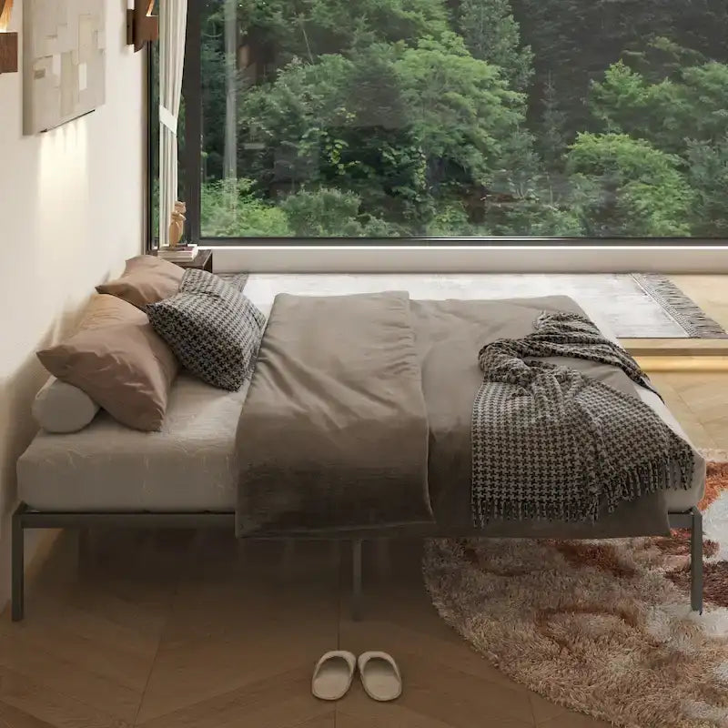 Estructura de cama tipo plataforma de metal tamaño king