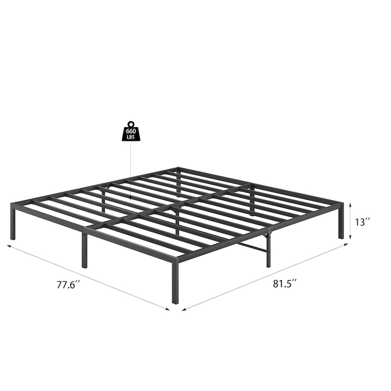 Estructura de cama tipo plataforma de metal tamaño king