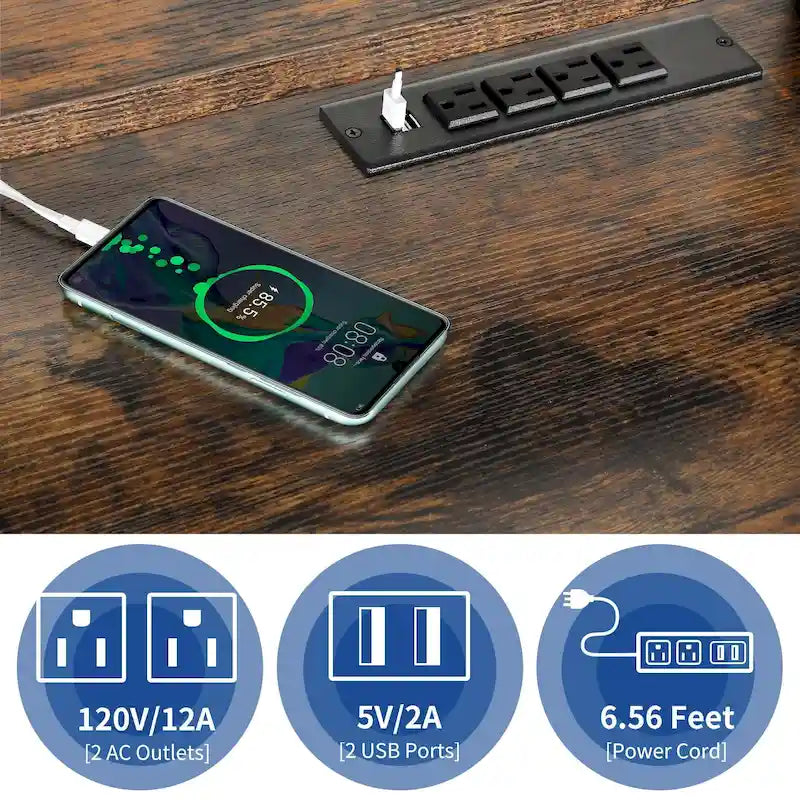 Escritorio gaming de 59 pulgadas con estantería superior, librero, 3 cajones e iluminación LED RGB