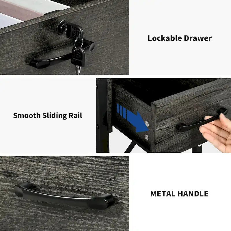 59-Inch Gaming Desk with Hutch, Bookshelf, 3 Drawers and RGB LED Lighting