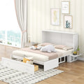 Queen Wall Murphy Bed with Storage Drawer and Side Shelves