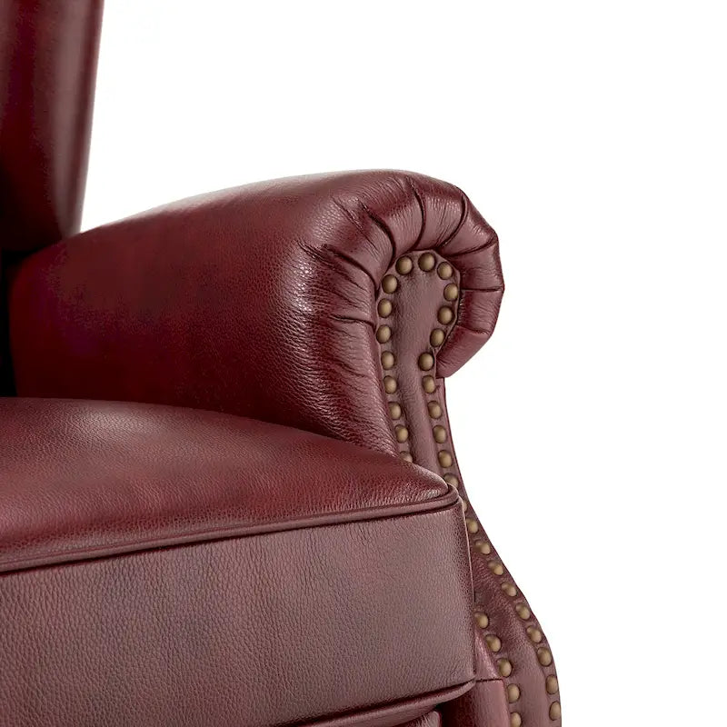 Sessel mit hoher Rückenlehne im Wingback-Stil, Kunstlederbezug und Beinen aus Massivholz