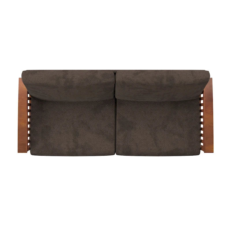 Mission-Style 3-Seater Sofa with Solid Wood Frame and Cushioned Back