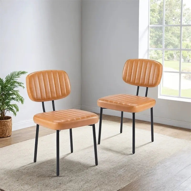 Set di 2 sedie da pranzo, sedie imbottite con ecopelle per cucina e sala da pranzo, sedie d’accento per cucina e soggiorno