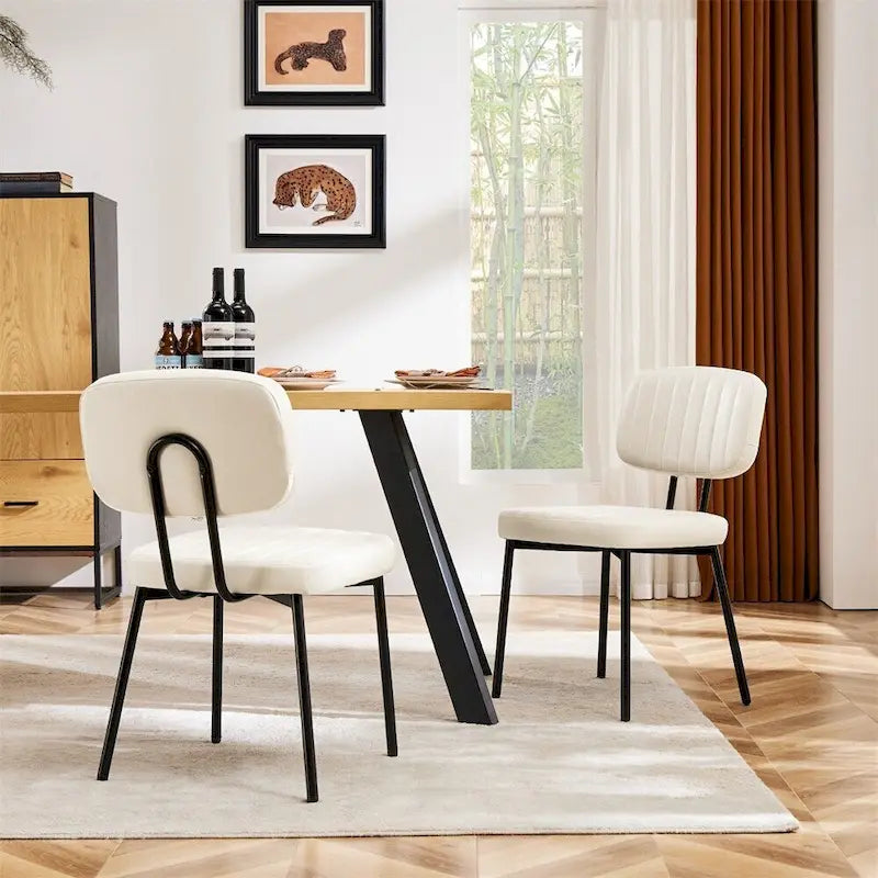 Set di 2 sedie da pranzo, sedie imbottite con ecopelle per cucina e sala da pranzo, sedie d’accento per cucina e soggiorno