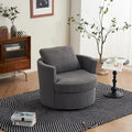 Moderner Dreh-Akzentsessel in Fassform aus Cord, 1er-Set