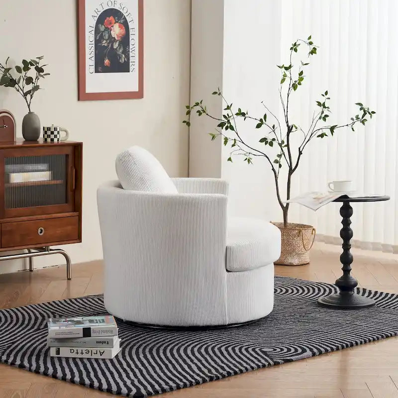 Sillón decorativo giratorio moderno de pana, juego de 1