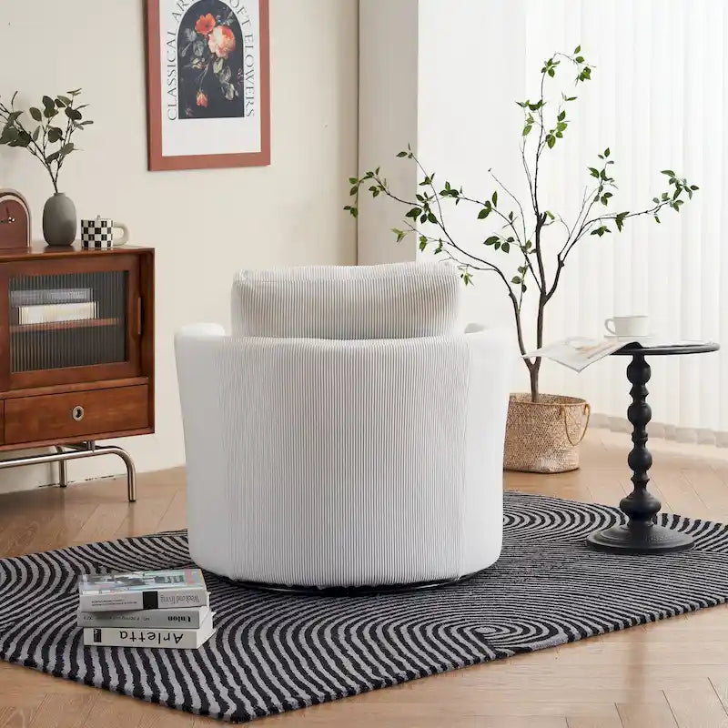 Sillón decorativo giratorio moderno de pana, juego de 1