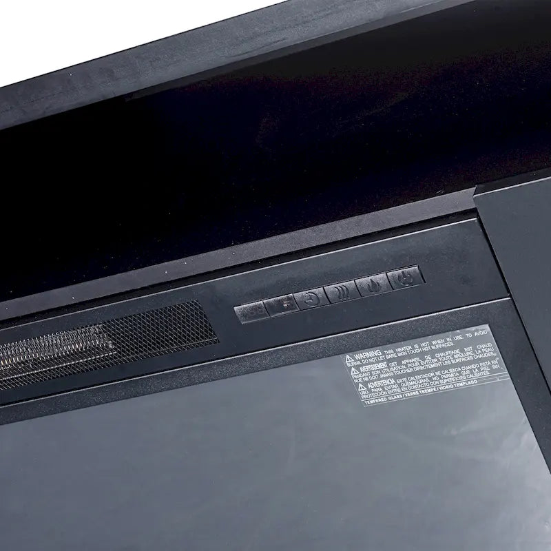 Meuble TV cheminée électrique RGB noir moderne de 68, console pour téléviseurs jusqu’à 72 pouces