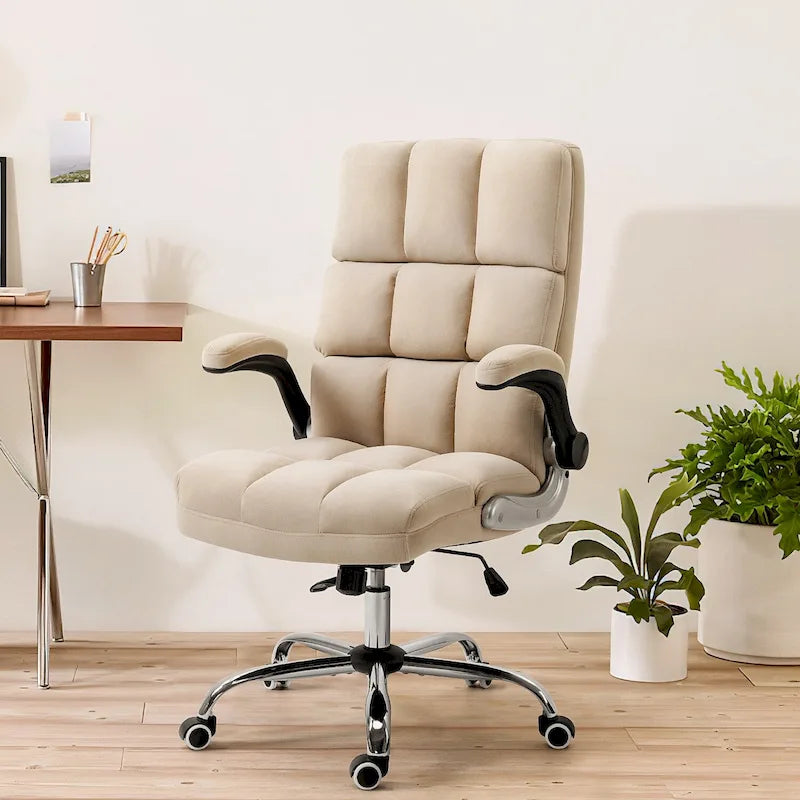 Velvet Ergonomic Office Chair with Lumbar Support and Adjustable Height