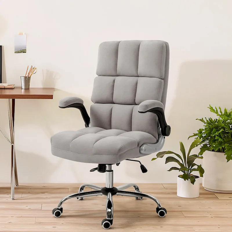 Velvet Ergonomic Office Chair with Lumbar Support and Adjustable Height