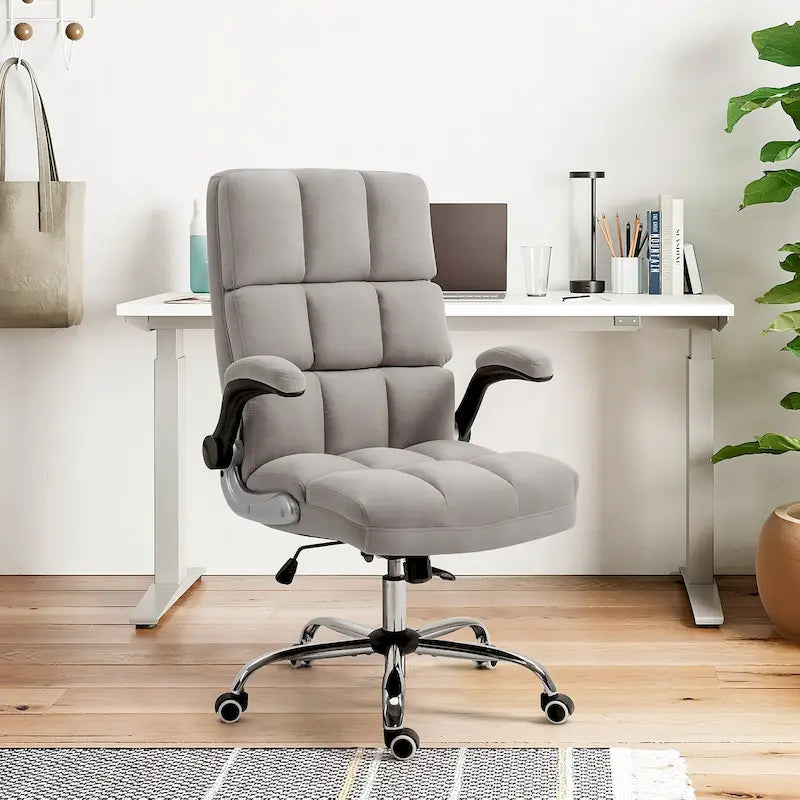 Velvet Ergonomic Office Chair with Lumbar Support and Adjustable Height