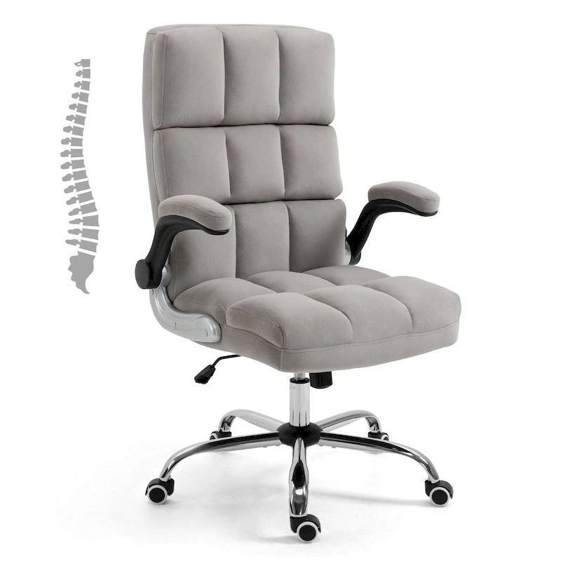 Velvet Ergonomic Office Chair with Lumbar Support and Adjustable Height