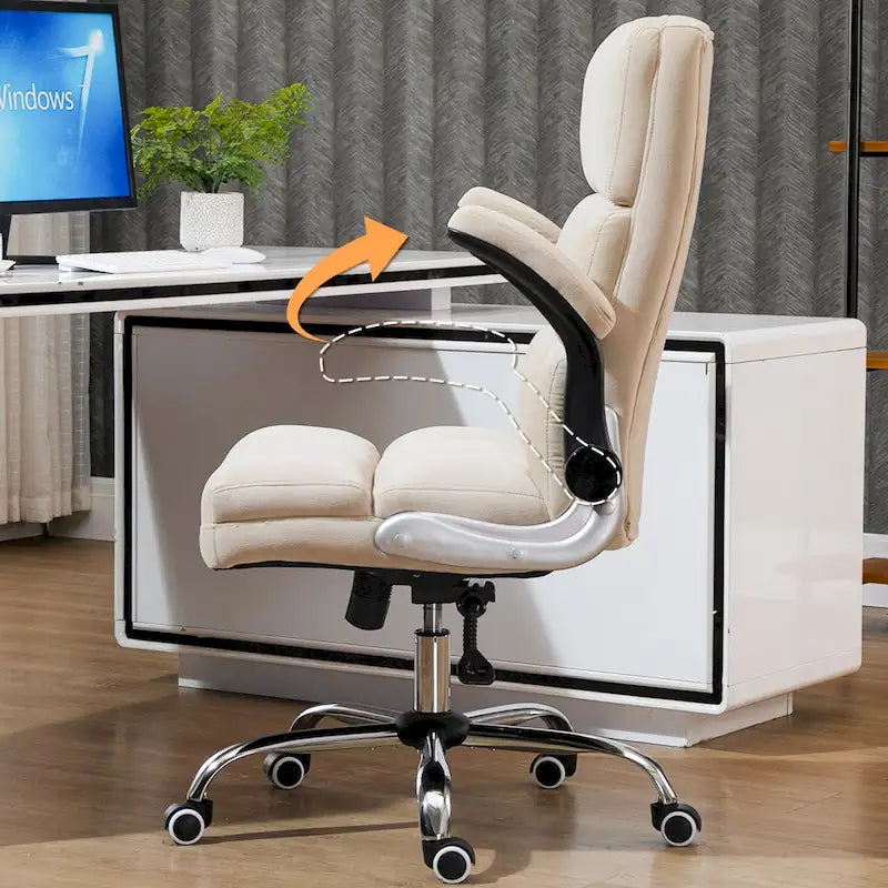 Velvet Ergonomic Office Chair with Lumbar Support and Adjustable Height