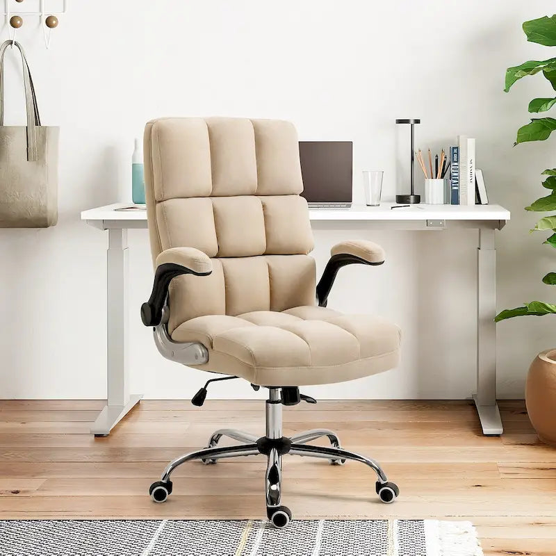 Velvet Ergonomic Office Chair with Lumbar Support and Adjustable Height
