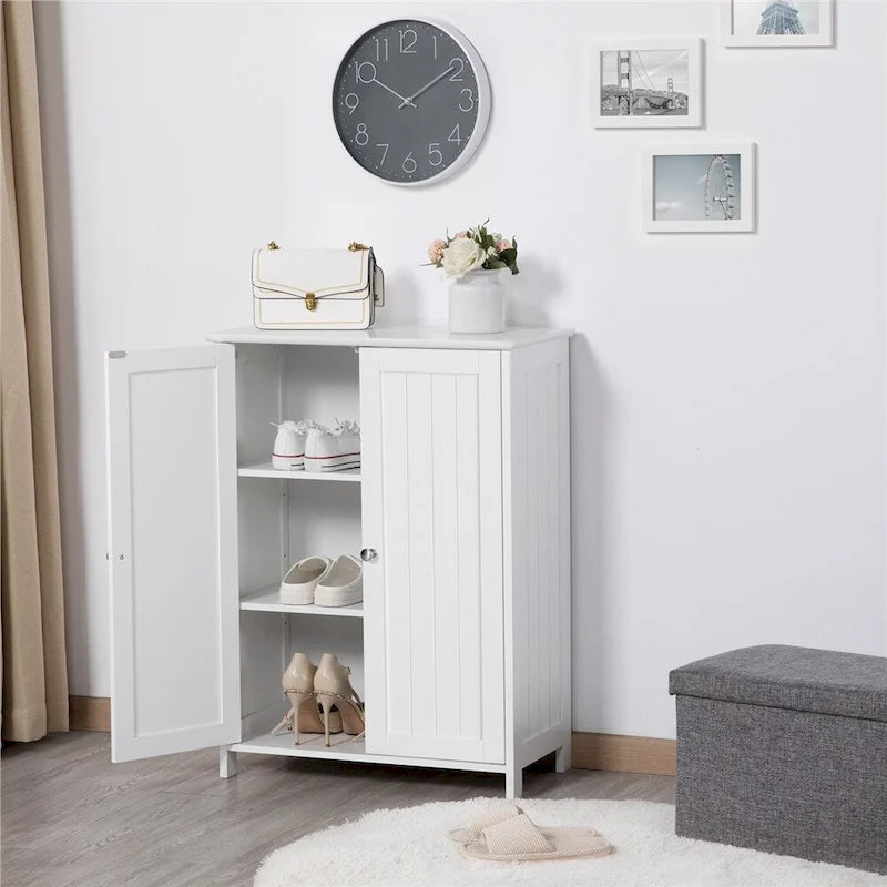 Gabinete de suelo minimalista con 2 puertas y 2 estantes ajustables