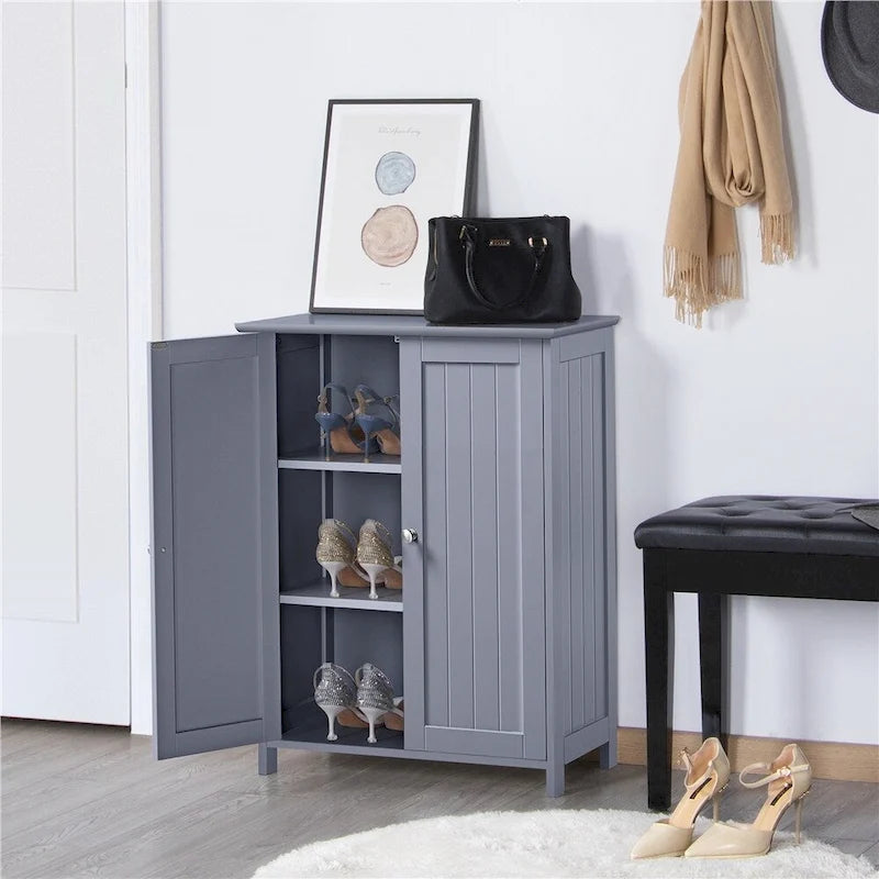 Gabinete de suelo minimalista con 2 puertas y 2 estantes ajustables