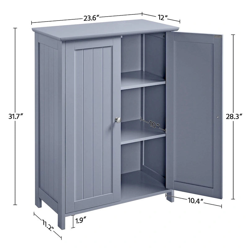 Gabinete de suelo minimalista con 2 puertas y 2 estantes ajustables