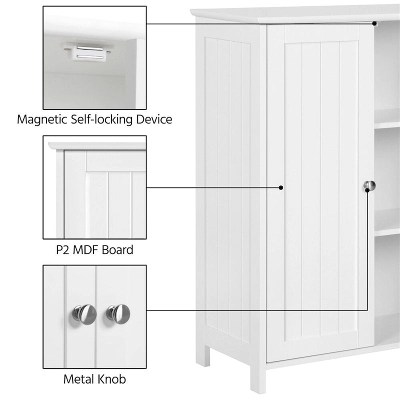 Minimalistischer Bodenschrank mit 2 Türen und 2 verstellbaren Regalböden