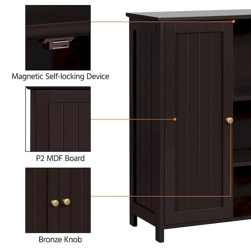 Minimalistischer Bodenschrank mit 2 Türen und 2 verstellbaren Regalböden