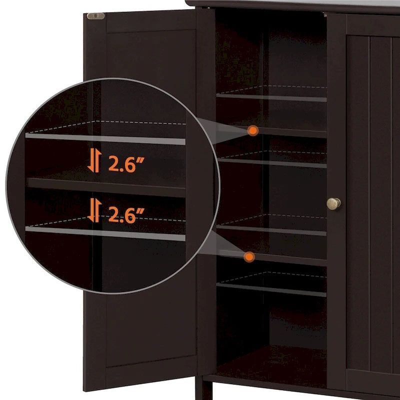 Minimalistischer Bodenschrank mit 2 Türen und 2 verstellbaren Regalböden