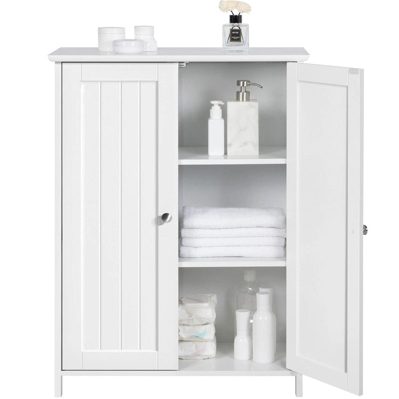 Minimalistischer Bodenschrank mit 2 Türen und 2 verstellbaren Regalböden