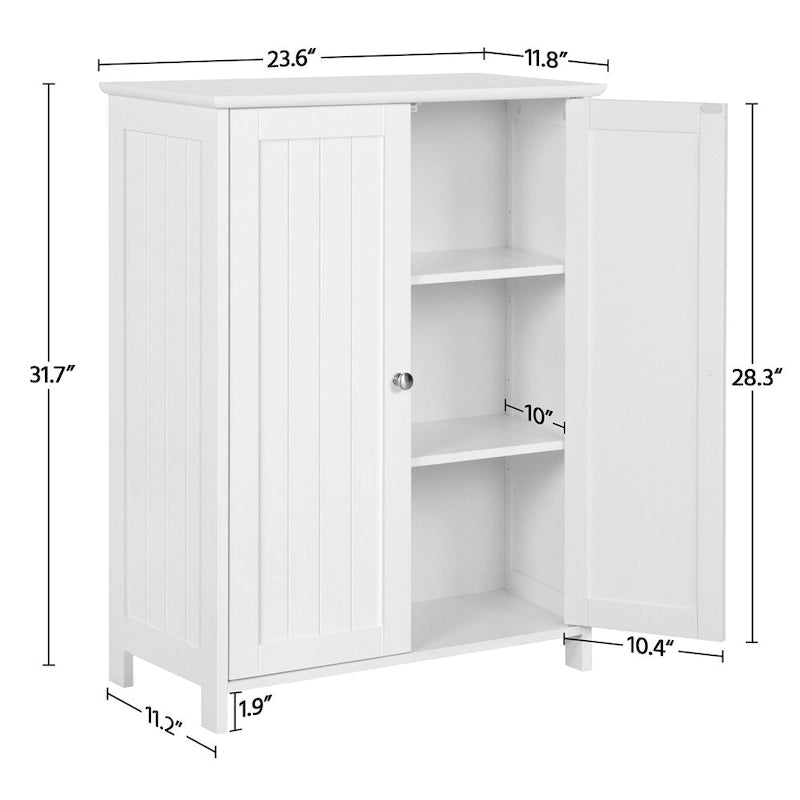 Minimalistischer Bodenschrank mit 2 Türen und 2 verstellbaren Regalböden