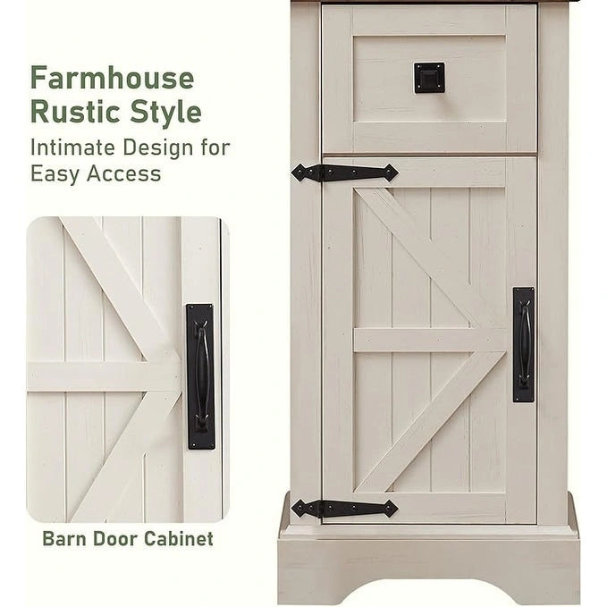 Gabinete de almacenamiento para baño estilo granja, gabinete de almacenamiento, torre alta para ropa de cama