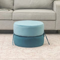 Pouf ottomano rotondo in velluto - doppio strato, convertibile