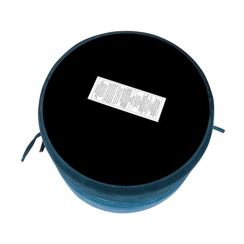 Pouf ottomano rotondo in velluto - doppio strato, convertibile