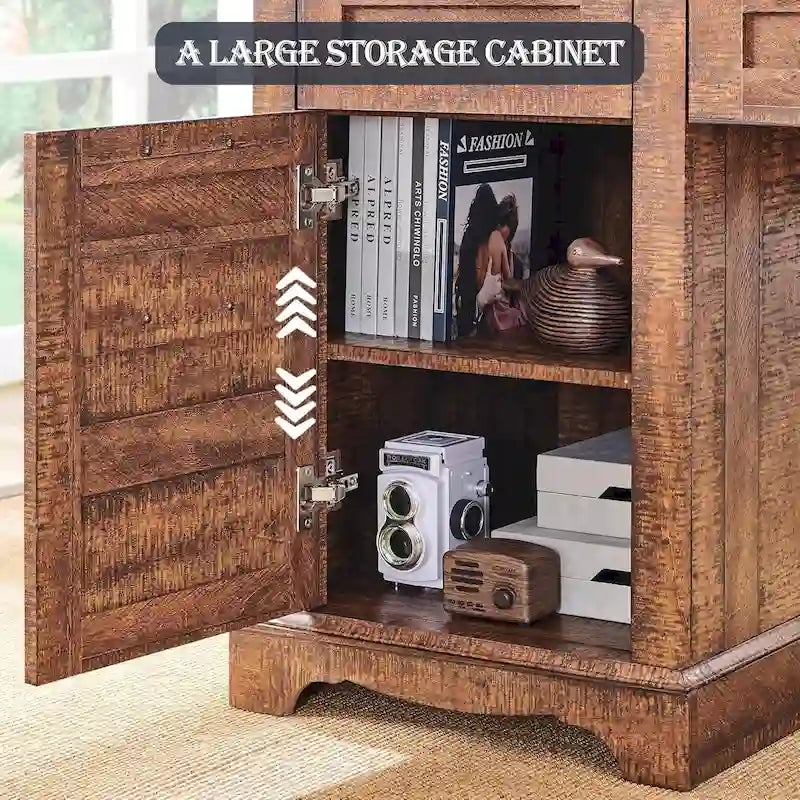 60 L-förmiger Chefschreibtisch im Landhausstil, Eckschreibtisch aus Holz, Computerschreibtisch